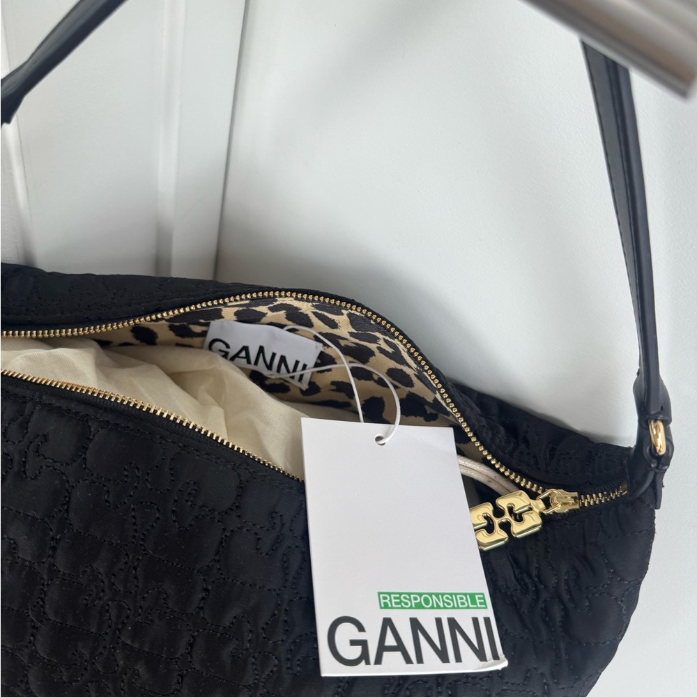 GANNI black medium satin butterfly pouch - Picture 7 of 9